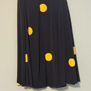 LuLaRoe Black Skirt with Yellow Dots